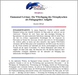 Couverture : Emmanuel Lévinas: Die Würdigung des Metaphyschen als Pädagogishce Aufgabe