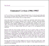 Couverture : Emmanuel Levinas (1906-1995)