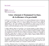 Couverture : Léon Askenazi et Emmanuel Levinas, de la distance à la proximité