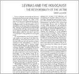 Couverture : Lévinas and the Holocaust. The Responsibility of the Victim