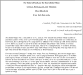 Couverture : The Voice of God and the Face of the Other: Levinas, Kierkegaard, and Abraham