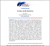 Couverture : Levinas on the Border(s)