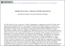 Couverture : Derrida et Lévinas : éthique, écriture, historicité