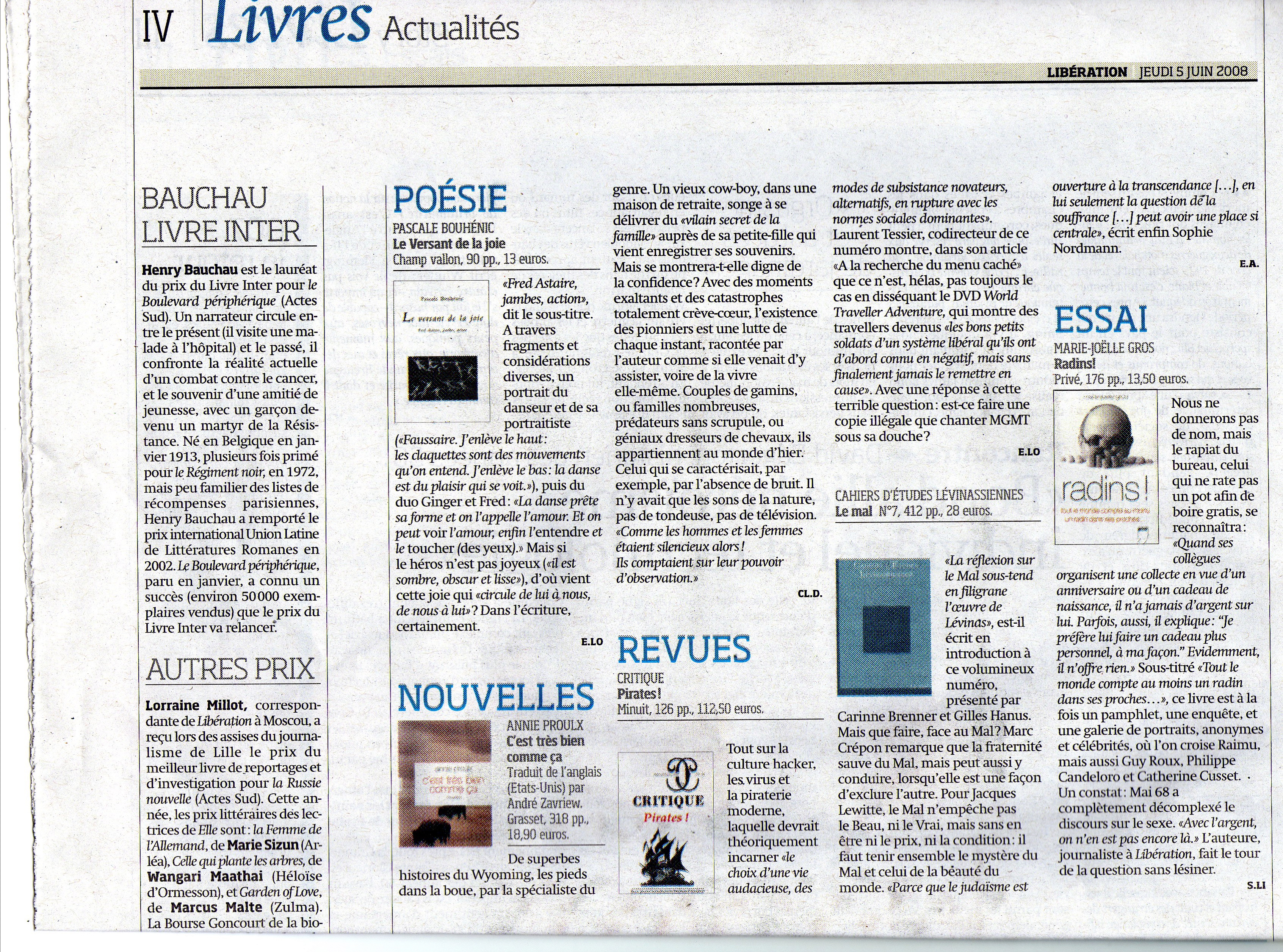 Libération, 5 juin 2008